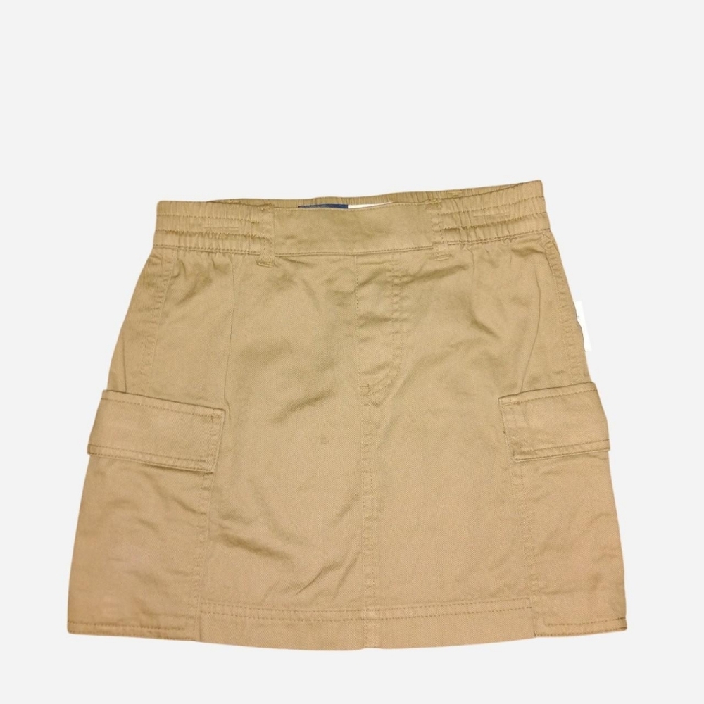 NWT Old Navy Girls Khaki Cargo Skirt - Size Medium (8) - Elastic Waist